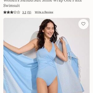 Lands' End Women's Sky Blue One Piece Swimsuit
